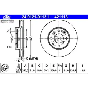 ATE 24.0121-0113.1 Bremsscheiben 2 St&uuml;ck HONDA