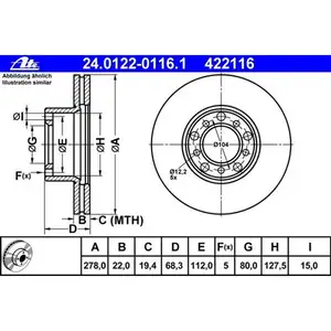 ATE 24.0122-0116.1 Bremsscheiben 2 Stück MERCEDES-BENZ ATE 24.0122-0116.1 Bremsscheiben 2 Stück MERCEDES-BENZ