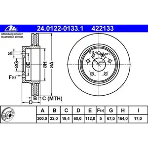 ATE 24.0122-0133.1 Bremsscheiben 2 St&uuml;ck MERCEDES-BENZ