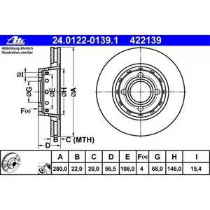 ATE 24.0122-0139.1 Bremsscheiben 2 Stück AUDI ATE 24.0122-0139.1 Bremsscheiben 2 Stück AUDI
