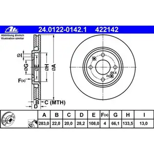 ATE 24.0122-0142.1 Bremsscheiben 2 St&uuml;ck CITRO&Euml;N