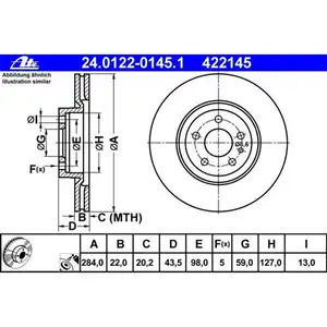 ATE 24.0122-0145.1 Bremsscheiben 2 St&uuml;ck ALFA ROMEO