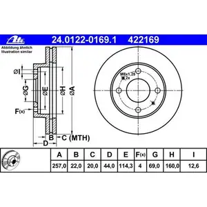 ATE 24.0122-0169.1 Bremsscheiben 2 St&uuml;ck HYUNDAI