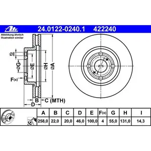 ATE 24.0122-0240.1 Bremsscheiben 2 Stück TOYOTA ATE 24.0122-0240.1 Bremsscheiben 2 Stück TOYOTA