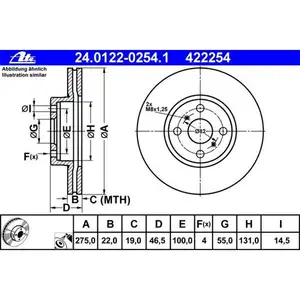 ATE 24.0122-0254.1 Bremsscheiben 2 Stück TOYOTA ATE 24.0122-0254.1 Bremsscheiben 2 Stück TOYOTA