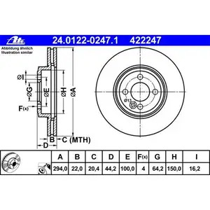 ATE 24.0122-0247.1 Bremsscheiben 2 St&uuml;ck MINI