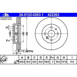 ATE 24.0122-0263.1 Bremsscheiben 2 Stück DAIHATSU ATE 24.0122-0263.1 Bremsscheiben 2 Stück DAIHATSU