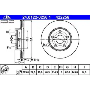 ATE 24.0122-0256.1 Bremsscheiben 2 Stück TOYOTA ATE 24.0122-0256.1 Bremsscheiben 2 Stück TOYOTA