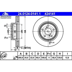 ATE 24.0124-0141.1 Bremsscheiben 2 Stück SUBARU ATE 24.0124-0141.1 Bremsscheiben 2 Stück SUBARU