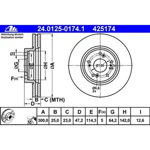 ATE 24.0125-0174.1 Bremsscheiben 2 St&uuml;ck HONDA