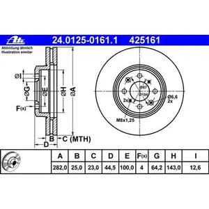 ATE 24.0125-0161.1 Bremsscheiben 2 Stück MG ATE 24.0125-0161.1 Bremsscheiben 2 Stück MG