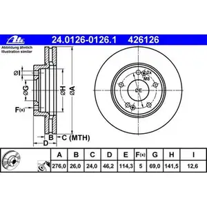 ATE 24.0126-0126.1 Bremsscheiben 2 St&uuml;ck HYUNDAI