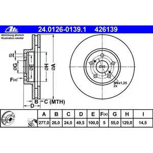 ATE 24.0126-0139.1 Bremsscheiben 2 Stück TOYOTA ATE 24.0126-0139.1 Bremsscheiben 2 Stück TOYOTA