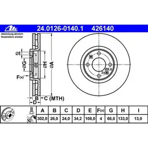 ATE 24.0126-0140.1 Bremsscheiben 2 Stück CITROËN ATE 24.0126-0140.1 Bremsscheiben 2 Stück CITROËN