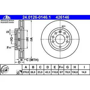 ATE 24.0126-0146.1 Bremsscheiben 2 Stück OPEL ATE 24.0126-0146.1 Bremsscheiben 2 Stück OPEL