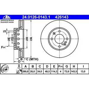 ATE 24.0126-0143.1 Bremsscheiben 2 St&uuml;ck KIA