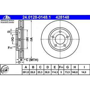 ATE 24.0128-0148.1 Bremsscheiben 2 St&uuml;ck CHRYSLER