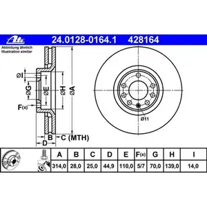 ATE 24.0128-0164.1 Bremsscheiben 2 Stück SAAB ATE 24.0128-0164.1 Bremsscheiben 2 Stück SAAB
