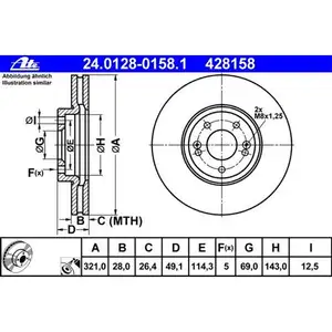 ATE 24.0128-0158.1 Bremsscheiben 2 Stück HYUNDAI ATE 24.0128-0158.1 Bremsscheiben 2 Stück HYUNDAI