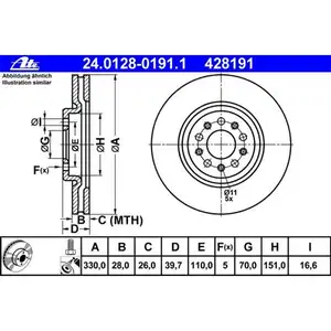 ATE 24.0128-0191.1 Bremsscheiben 2 Stück ALFA ROMEO ATE 24.0128-0191.1 Bremsscheiben 2 Stück ALFA ROMEO