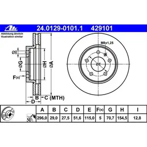 ATE 24.0129-0101.1 Bremsscheiben 2 St&uuml;ck CHEVROLET