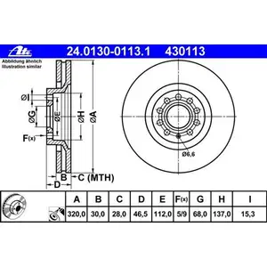 ATE 24.0130-0113.1 Bremsscheiben 2 St&uuml;ck AUDI