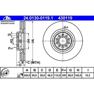 ATE 24.0130-0119.1 Bremsscheiben 2 St&uuml;ck AUDI