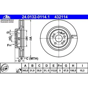 ATE 24.0132-0114.1 Bremsscheiben 2 St&uuml;ck MERCEDES-BENZ