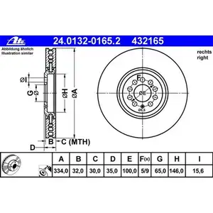 ATE 24.0132-0165.2 Bremsscheiben 2 St&uuml;ck AUDI