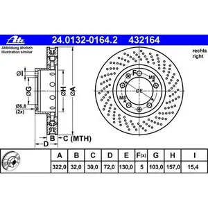 ATE 24.0132-0164.2 Bremsscheiben 2 Stück PORSCHE ATE 24.0132-0164.2 Bremsscheiben 2 Stück PORSCHE