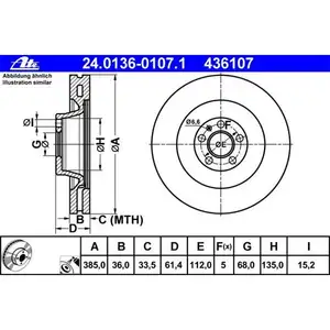 ATE 24.0136-0107.1 Bremsscheiben 2 Stück AUDI ATE 24.0136-0107.1 Bremsscheiben 2 Stück AUDI