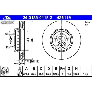 ATE 24.0136-0119.2 Bremsscheiben 2 Stück BMW ATE 24.0136-0119.2 Bremsscheiben 2 Stück BMW