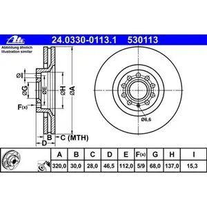 ATE 24.0330-0113.1 Power Disc Bremsscheiben 2 Stück AUDI ATE 24.0330-0113.1 Power Disc Bremsscheiben 2 Stück AUDI