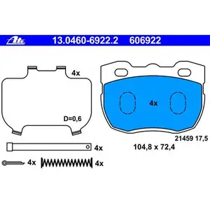 ATE 13.0460-6922.2 Belagsatz ATE 13.0460-6922.2 Belagsatz