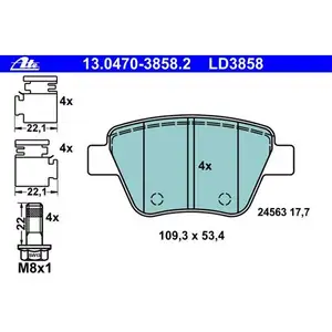ATE 13.0470-3858.2 Ceramic Belagsatz