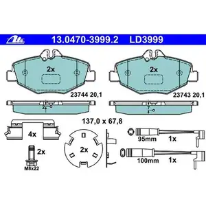 ATE Bremsenset Bremsscheiben Ø296 belüftet Beläge Ceramic vorn Mercedes E-Klasse ATE Bremsenset Bremsscheiben Ø296 belüftet Beläge Ceramic vorn Mercedes E-Klasse