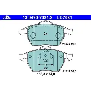 ATE 13.0470-7081.2 Ceramic Belagsatz