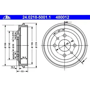 ATE 24.0218-5001.1 Bremstrommeln 2 St&uuml;ck FIAT