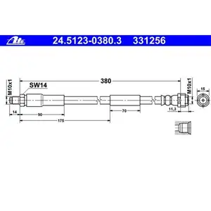 2x ATE Bremsschlauch vorn MB S-Klasse W220 E-Klasse W211 S211 CLS BJ beachten! 2x ATE Bremsschlauch vorn MB S-Klasse W220 E-Klasse W211 S211 CLS BJ beachten!