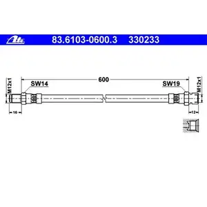 ATE 83.6103-0600.3 Bremsschlauch ATE 83.6103-0600.3 Bremsschlauch