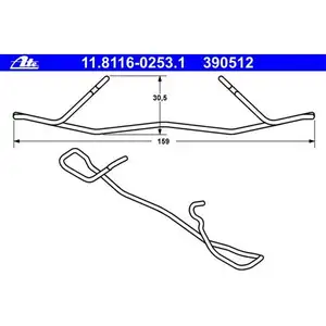 Feder Bremssattel Ate 11.8116-0253.1 f&uuml;r Mercedes Benz f&uuml;r Mercedes Benz