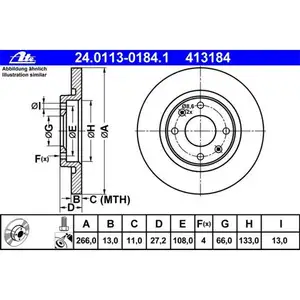 ATE 24.0113-0184.1 Bremsscheiben 2 Stück CITROËN ATE 24.0113-0184.1 Bremsscheiben 2 Stück CITROËN