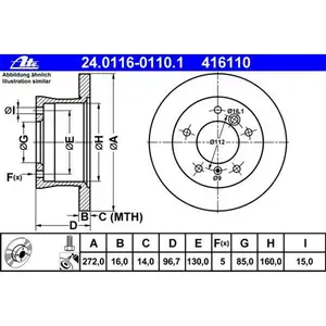 ATE 24.0116-0110.1 Bremsscheiben 2 St&uuml;ck MERCEDES-BENZ