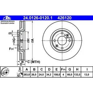 ATE Bremsenset Bremsscheiben Ø283 belüftet Beläge vorn Peugeot 308 3008 ATE Bremsenset Bremsscheiben Ø283 belüftet Beläge vorn Peugeot 308 3008