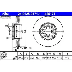ATE 24.0125-0171.1 Bremsscheiben 2 Stück VW ATE 24.0125-0171.1 Bremsscheiben 2 Stück VW