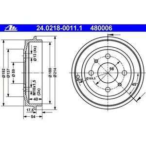 ATE 24.0218-0011.1 Bremstrommeln 2 Stück FIAT ATE 24.0218-0011.1 Bremstrommeln 2 Stück FIAT