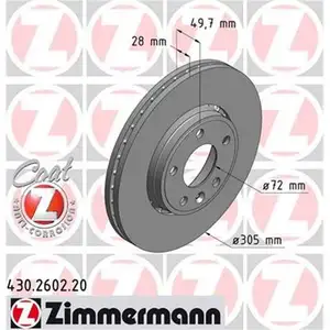 ZIMMERMANN 430.2602.20 Bremsscheiben 2 Stück OPEL ZIMMERMANN 430.2602.20 Bremsscheiben 2 Stück OPEL