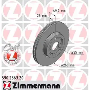 ZIMMERMANN 590.2563.20 Bremsscheiben 2 Stück TOYOTA ZIMMERMANN 590.2563.20 Bremsscheiben 2 Stück TOYOTA