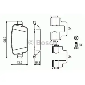 Bremsbelagsatz Scheibenbremse Bosch 0 986 494 214 f&uuml;r Ford f&uuml;r Rover f&uuml;r Volvo