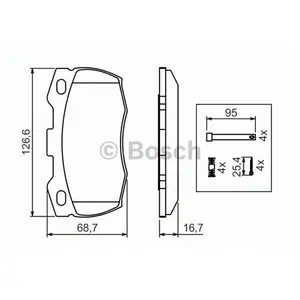 Bremsbelagsatz Scheibenbremse Bosch 0 986 494 291 f&uuml;r Rover f&uuml;r Land Rover